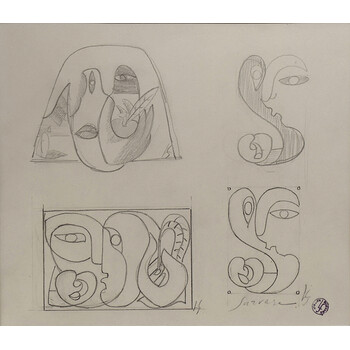 Quatre études pour Visage à la Pomme