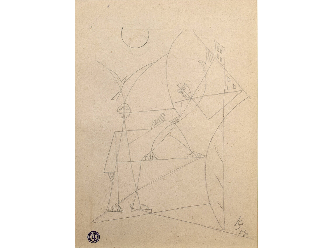 Deux personnages à l'oiseau