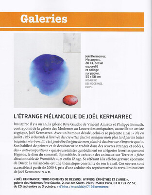 article "L'étrange mélancolie de Joël Kermarrec" par Valérie de Maulmin, p. 116